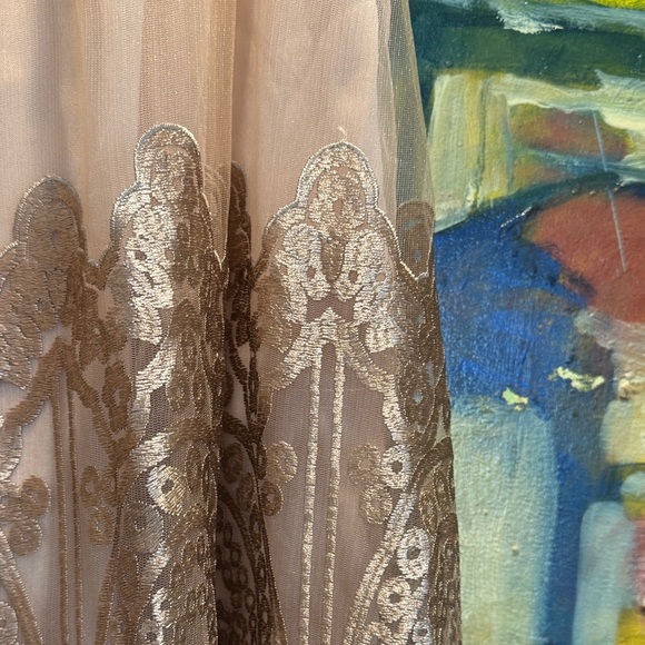 Gold lace and tulle maxi skirt women’s size medium - Picture 7 of 12